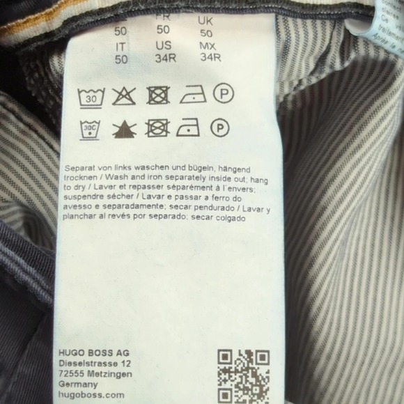 Boss Hugo Boss Pants Mens 34x32 Blue Chino Straight Work Business Preppy Cuffed - Picture 5 of 13